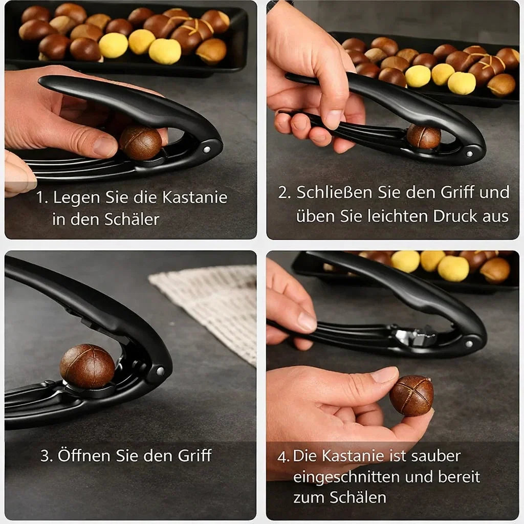 Nussschäler für Kastanien & harte Nüsse – sicher & kraftsparend