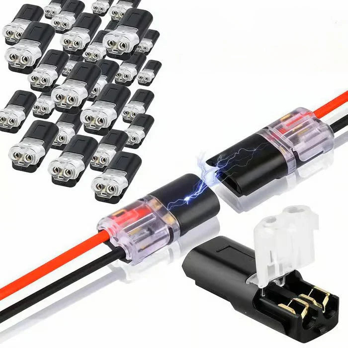 2-polige Schnellverbinder für Kabel – Ohne Abisolieren – 50-teiliges Set