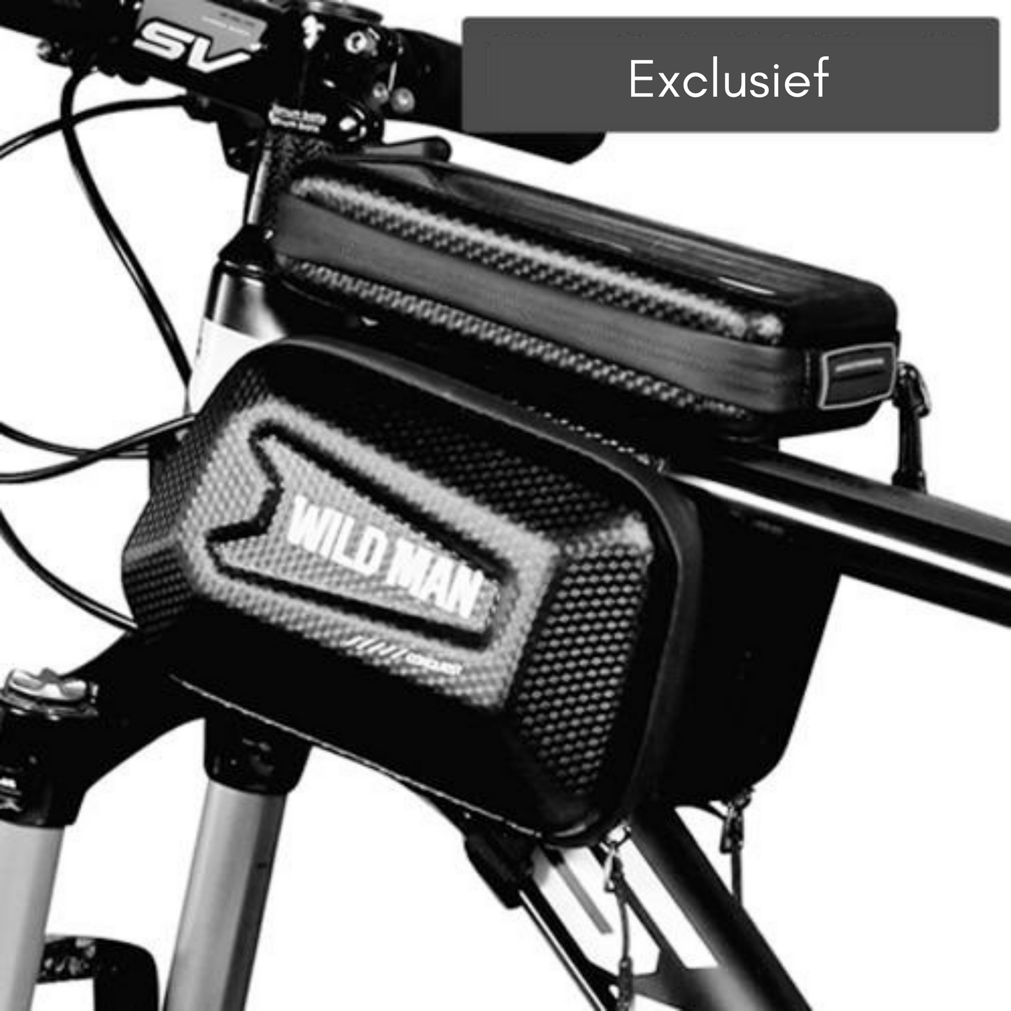 Fahrrad-Rahmentasche mit Handy-Fenster – Wasserdichtes Hardcase