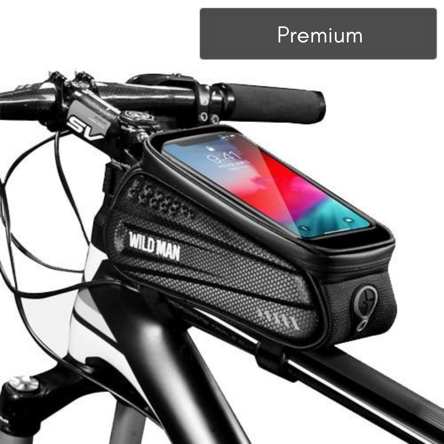Fahrrad-Rahmentasche mit Handy-Fenster – Wasserdichtes Hardcase