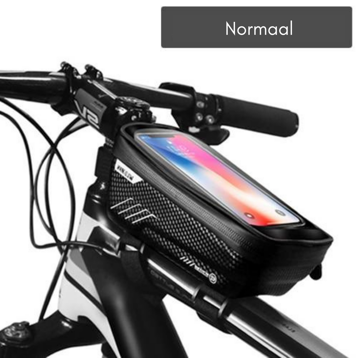 Fahrrad-Rahmentasche mit Handy-Fenster – Wasserdichtes Hardcase