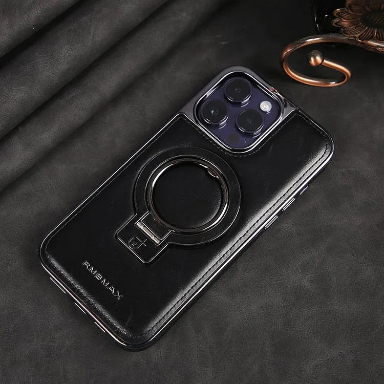 Leder iPhone-Hülle mit magnetischem Ständer – Premium-Schutz