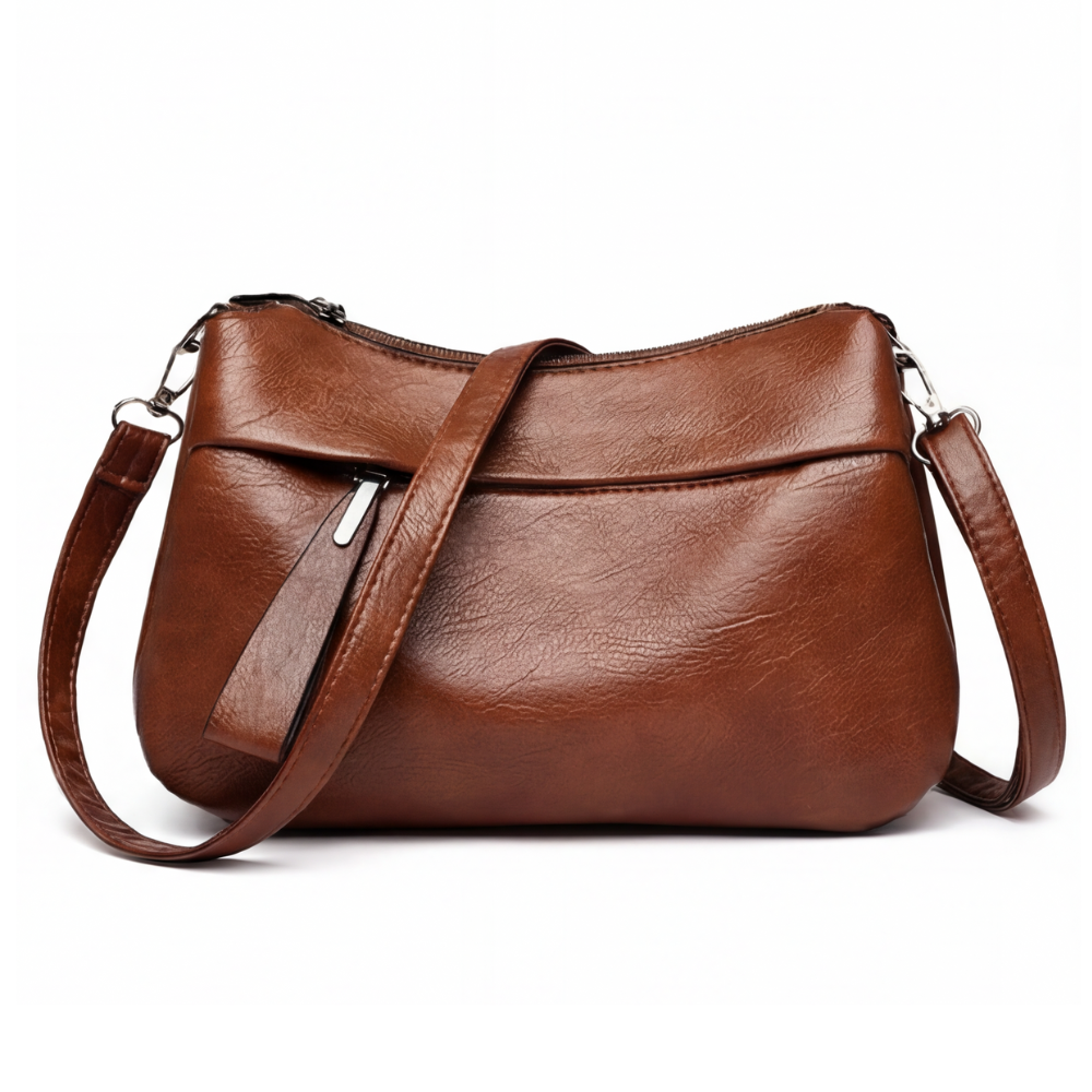 Weiche Kunstleder-Crossbody-Bag – 3 Fächer