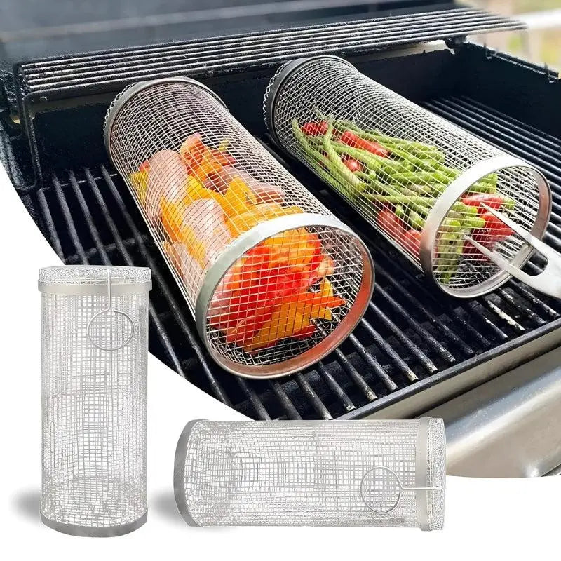 Roll-Grillkorb aus Edelstahl – Gleichmäßig grillen, leicht reinigen