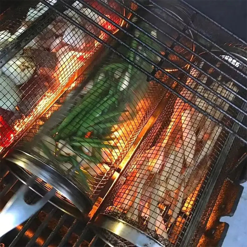 Roll-Grillkorb aus Edelstahl – Gleichmäßig grillen, leicht reinigen