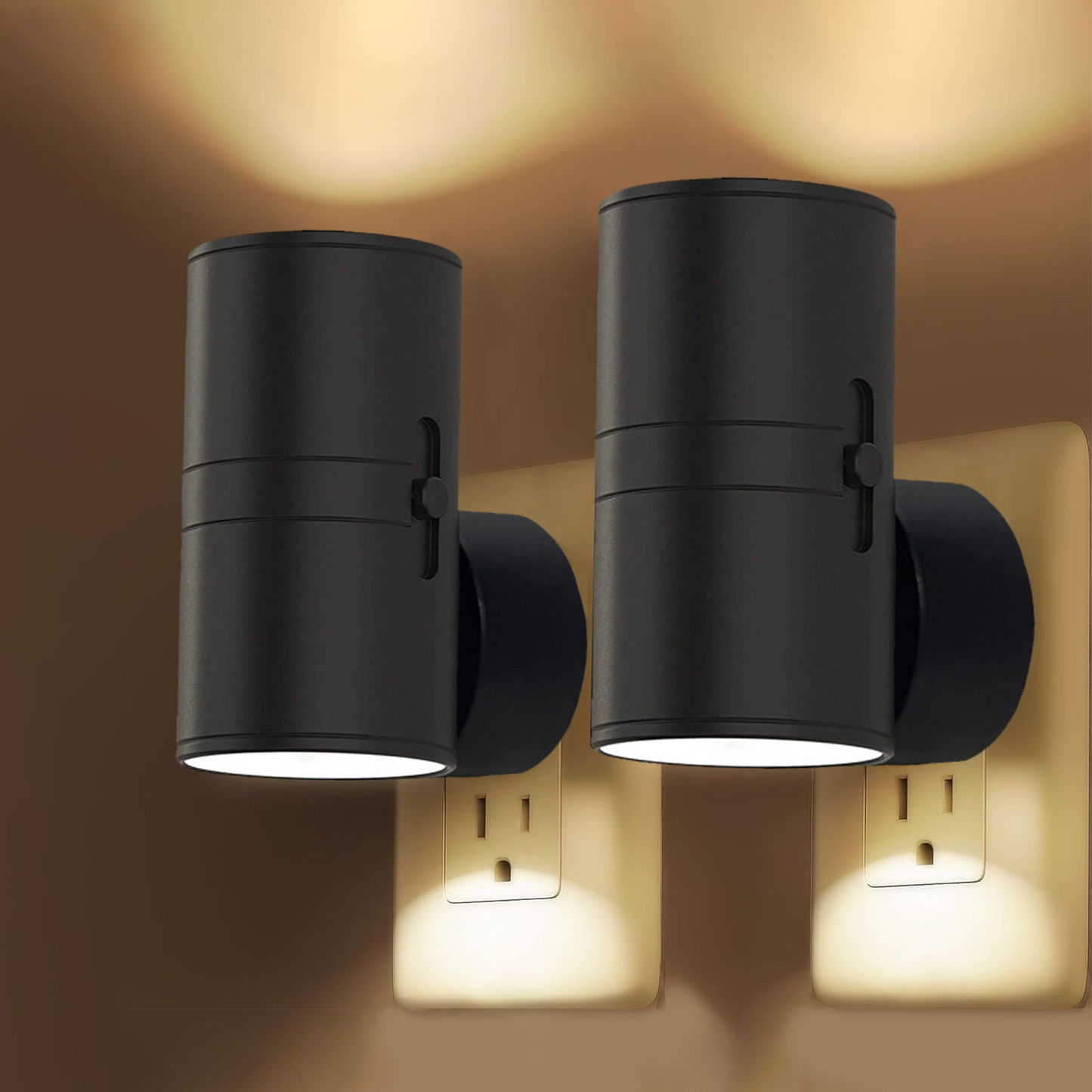 Dimmbares LED-Nachtlicht zum Einstecken mit Drehregler – Warmweißes Licht