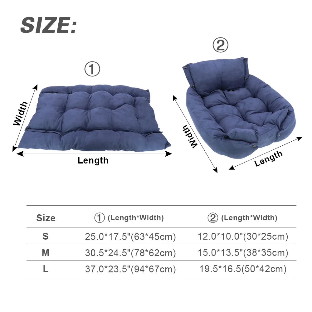 3-in-1 Haustierbett – Sofa, Matte oder Schlafhöhle