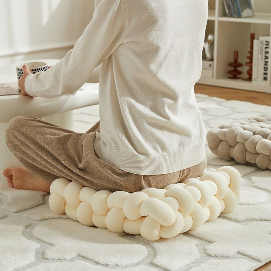 Gewebtes Knotkissen – Weiches Sitzkissen für Wohnzimmer & Schlafzimmer