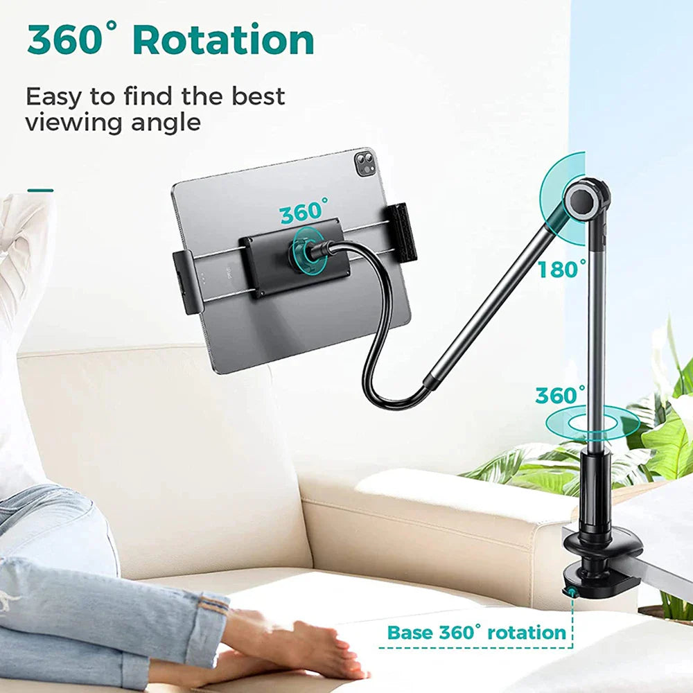Flexibler Schwanenhals-Tabletständer mit Tischklemme – 4,7 bis 12,9 Zoll
