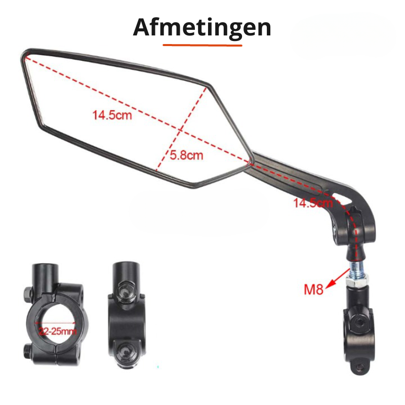 Verstellbarer Fahrradspiegel mit 360°-Drehung – Universelle Lenkerhalterung