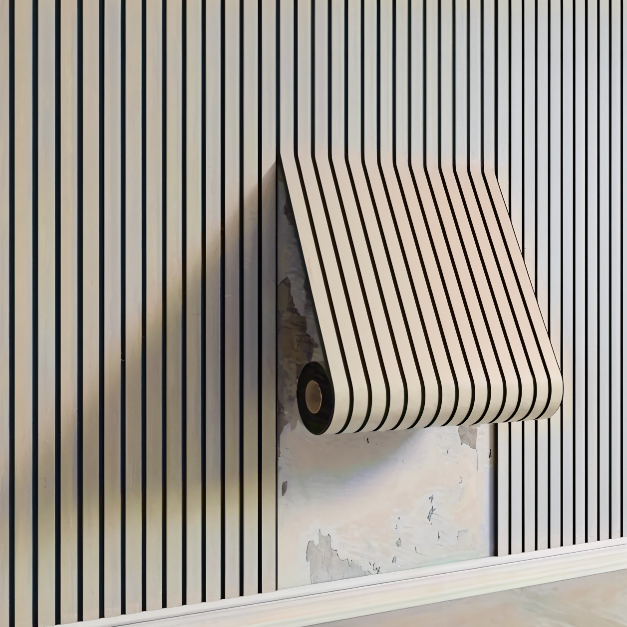Selbstklebendes 3D-Wandpaneel mit Holzoptik