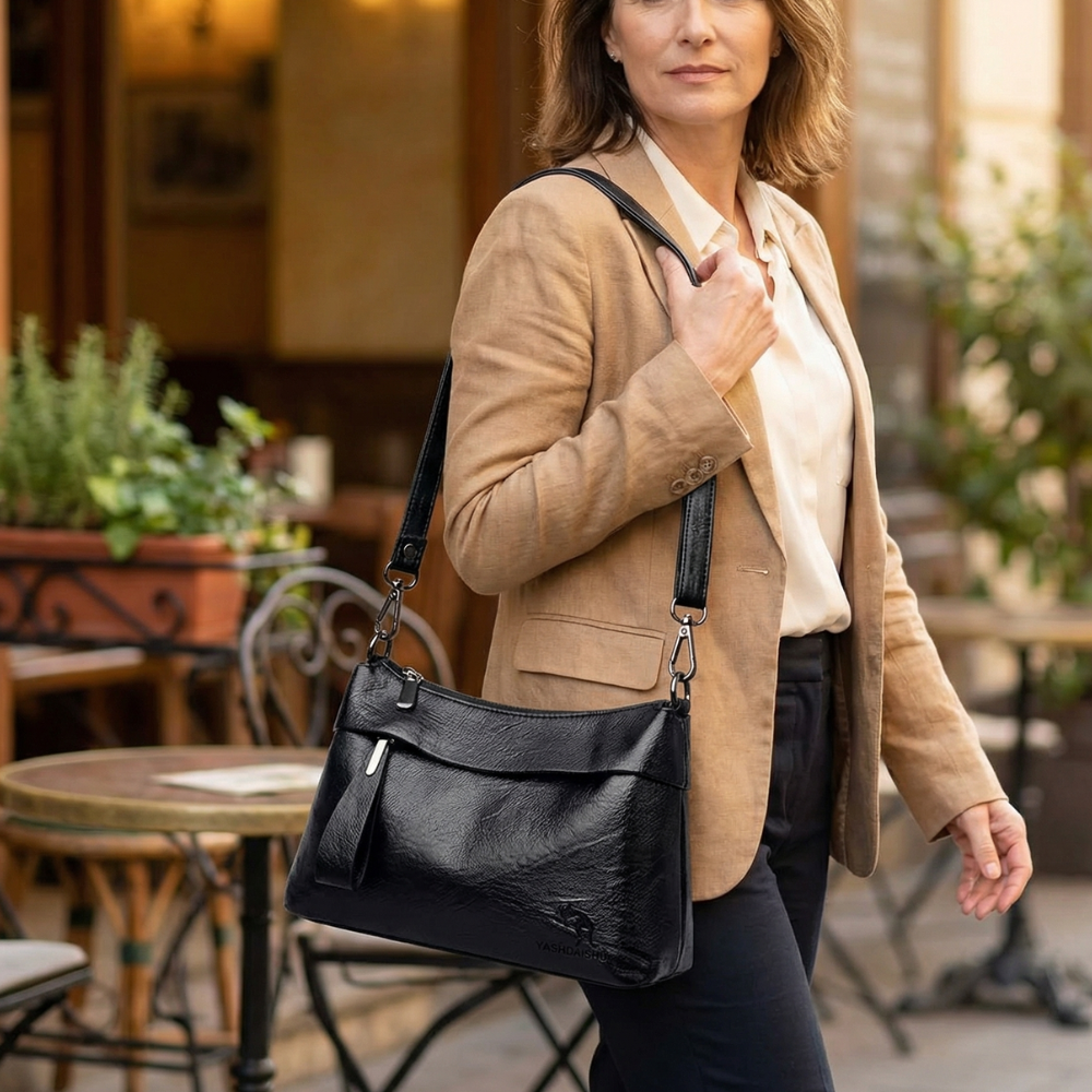 Weiche Kunstleder-Crossbody-Bag – 3 Fächer