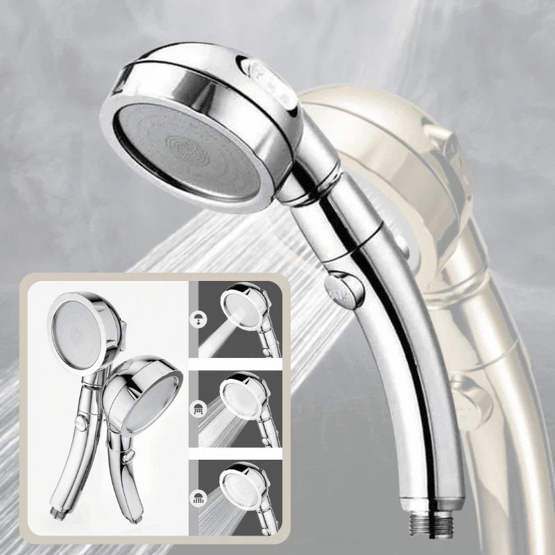 3-in-1 Hochdruck-Duschkopf mit Schlauch – 3 Strahlarten, Stopp-Taste