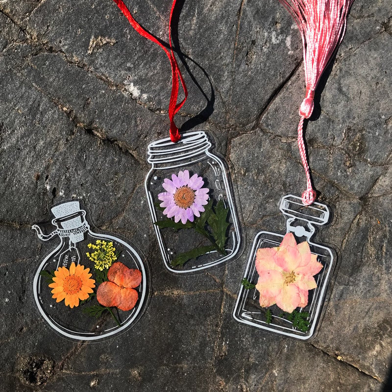 Trockenblumen-Lesezeichen-Set – 30 Stück mit Quaste