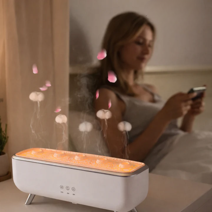 Aroma-Diffuser mit Quallen-Nebeleffekt und LED-Licht