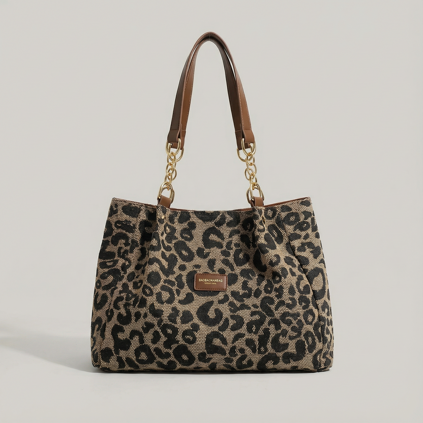 Leotard-Print Tote-Bag mit Goldketten-Detail