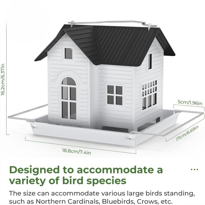 Solar-Vogelhäuschen mit LED-Fensterlicht – Cottage-Design