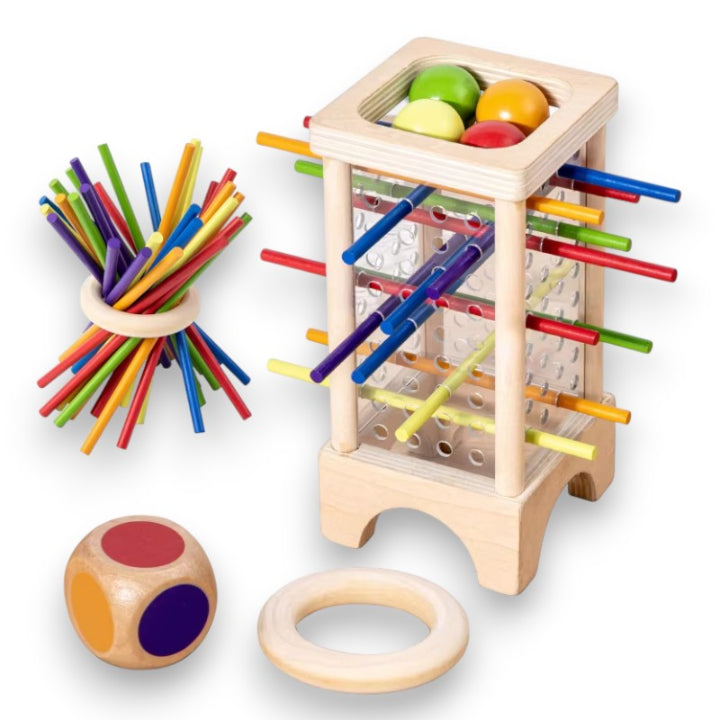 Holz-Kugelturm-Spiel – Konzentration & Feinmotorik