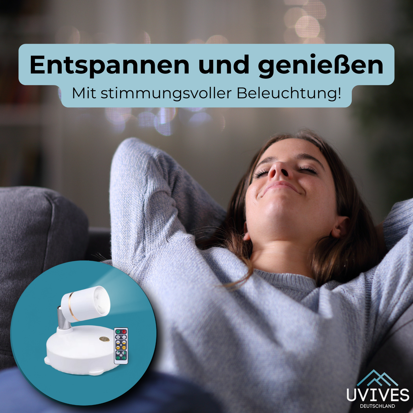 Kabellose LED-Leuchte – Dimmbar mit Fernbedienung, ohne Kabel