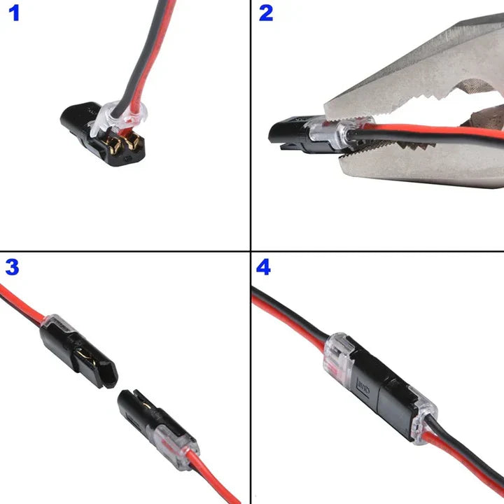 2-polige Schnellverbinder für Kabel – Ohne Abisolieren – 50-teiliges Set