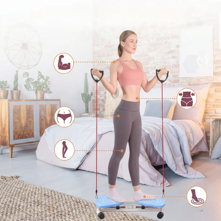 Twiststepper mit Widerstandsbändern – Ganzkörper-Training zu Hause