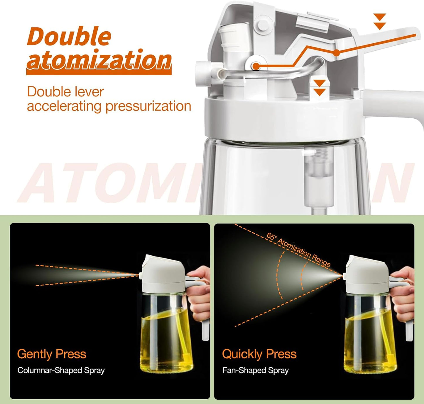 2-in-1 Ölsprühflasche & Ausgießer – 470 ml Glas