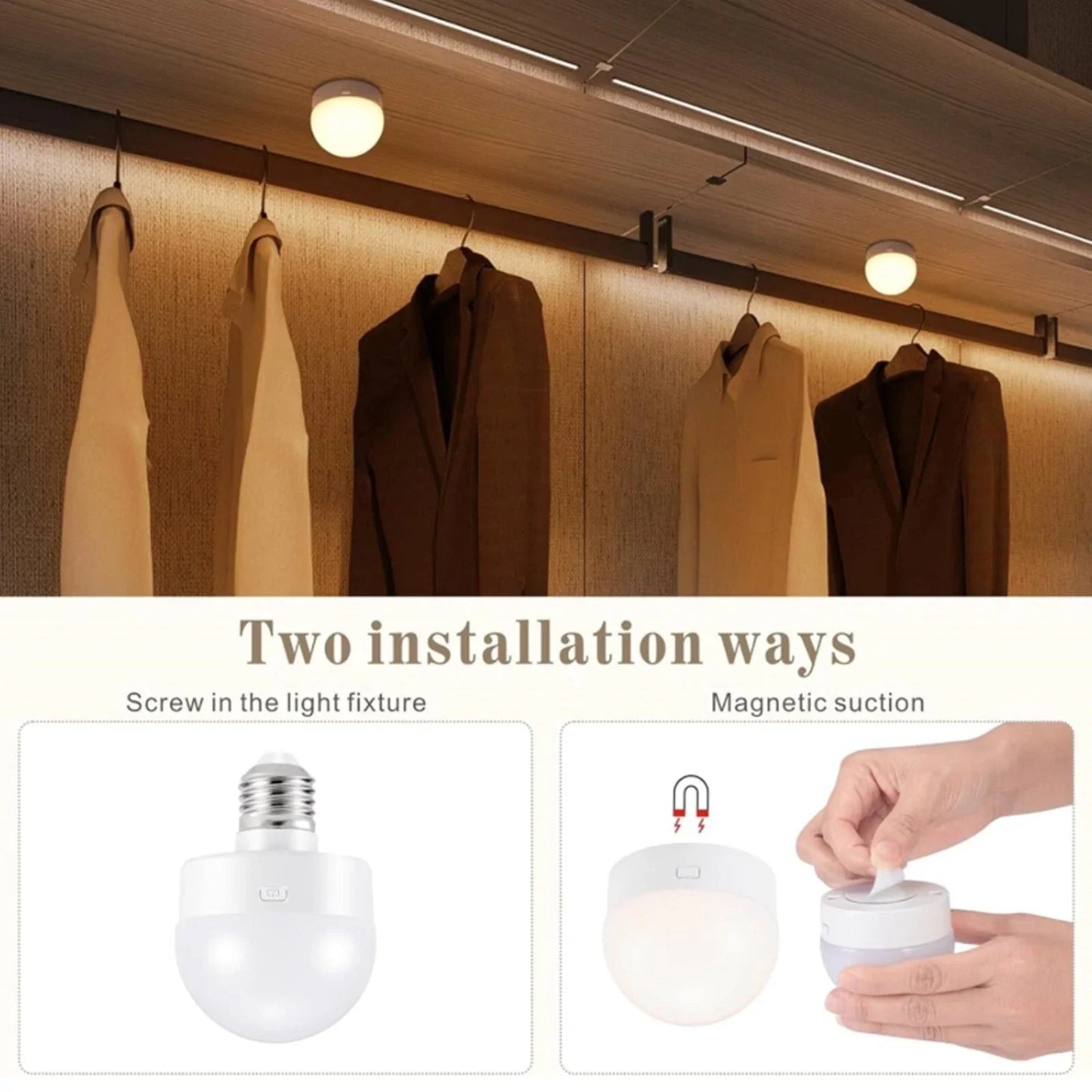 Wiederaufladbare RGB-LED-Lampe E27 mit Fernbedienung – Keine Verkabelung nötig