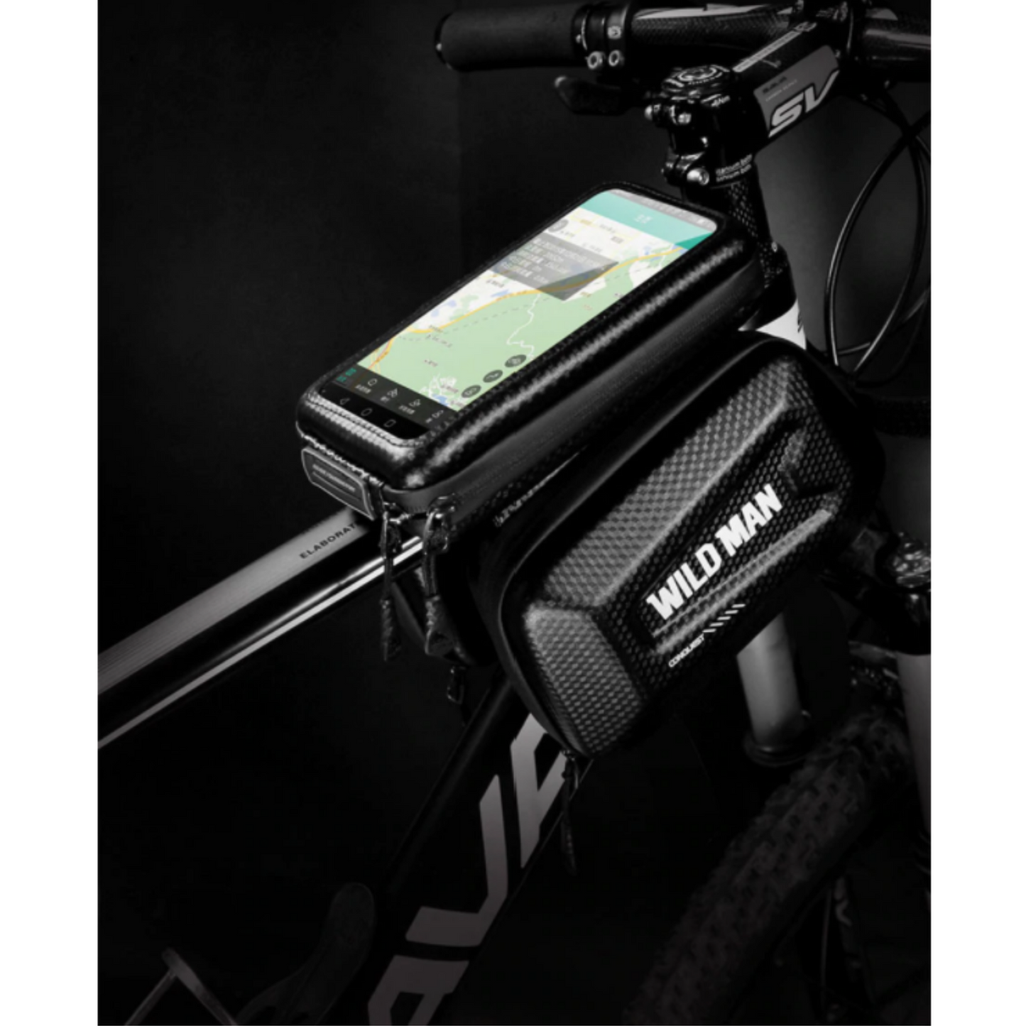 Fahrrad-Rahmentasche mit Handy-Fenster – Wasserdichtes Hardcase
