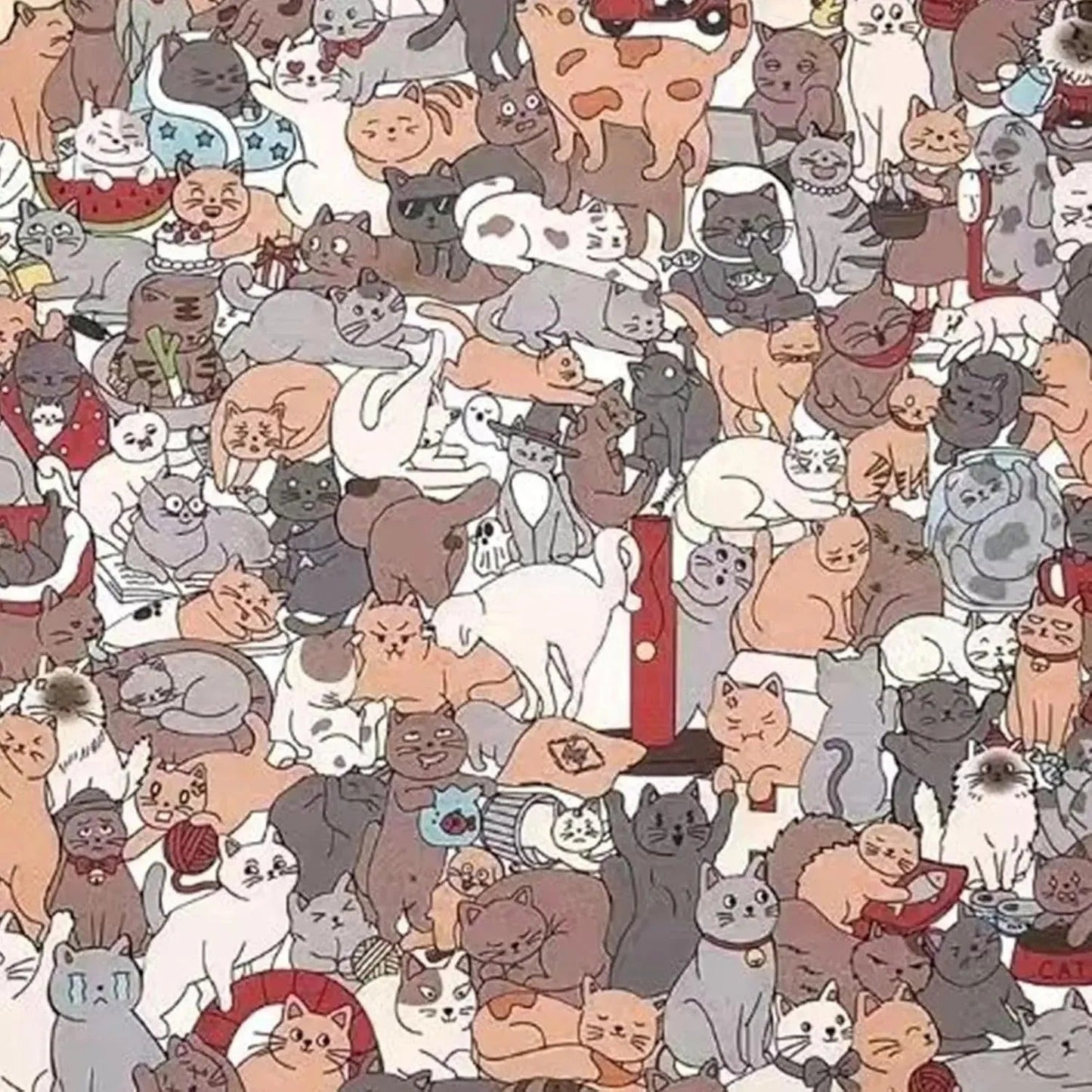 Holzpuzzle Katze – 135 Teile, katzenfömiges Brett