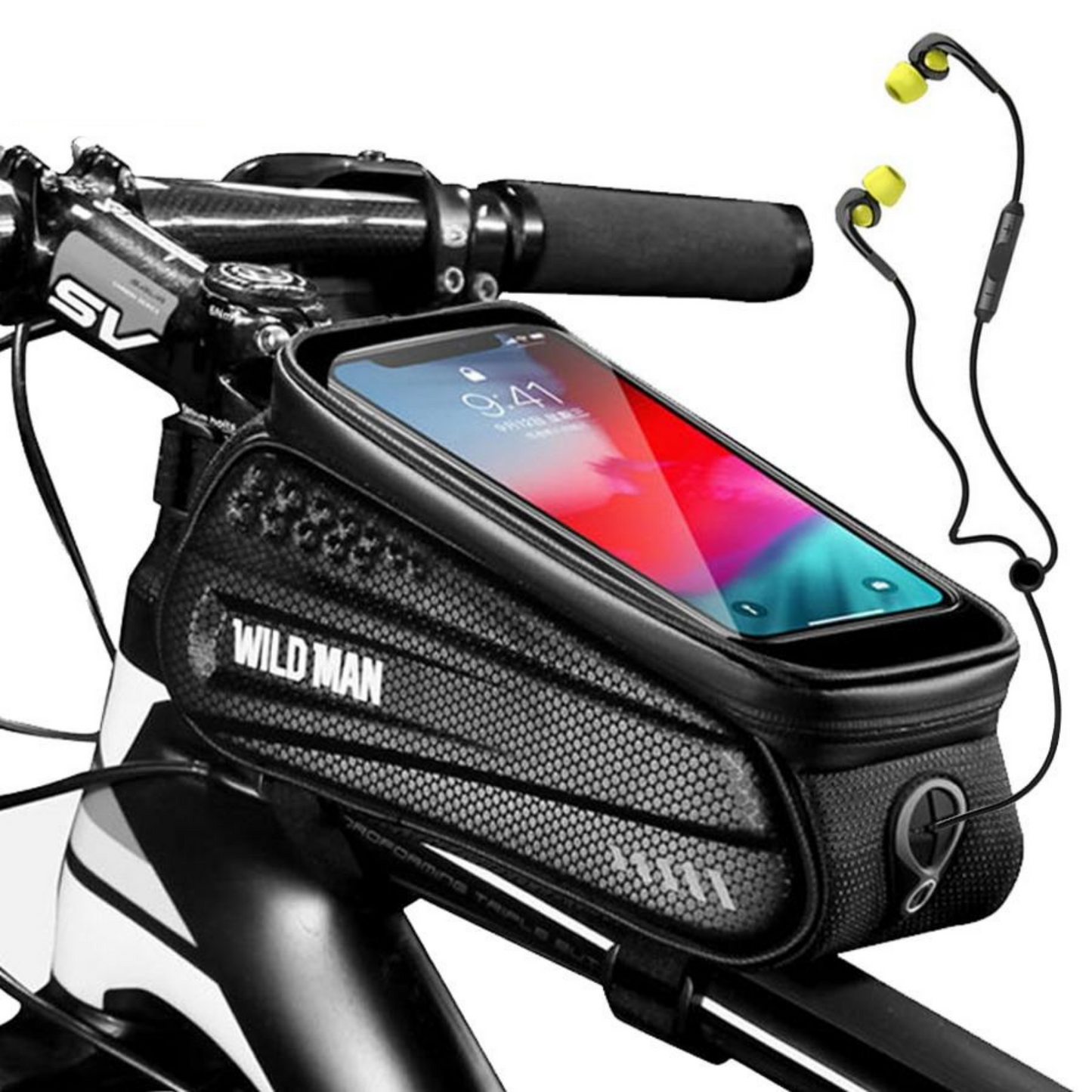 Fahrrad-Rahmentasche mit Handy-Fenster – Wasserdichtes Hardcase