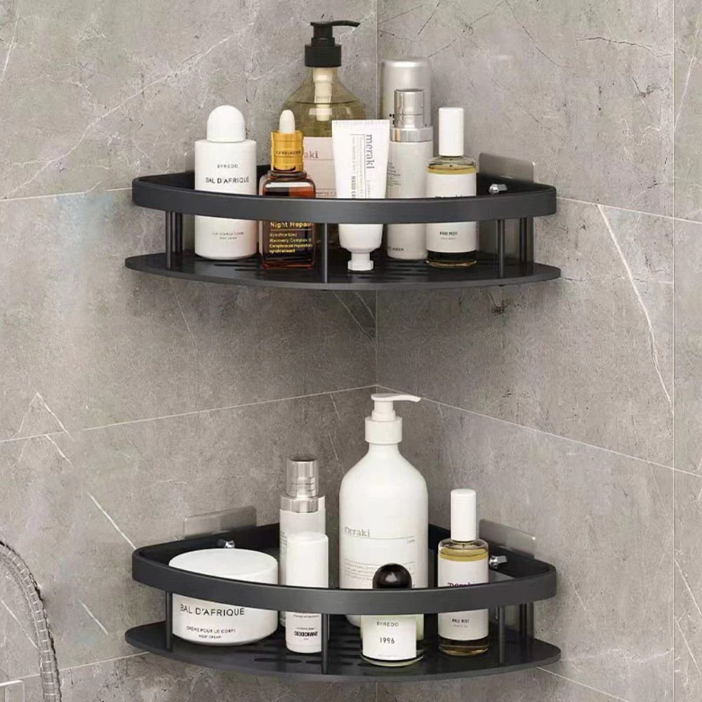 Eck-Duschregal – Bohrloses Aluminium-Wandregal für Bad & Dusche
