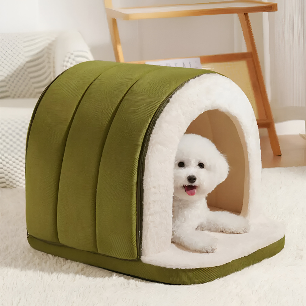 Hundebett Höhle 2-in-1 – Beruhigt Ängstliche Haustiere Natürlich