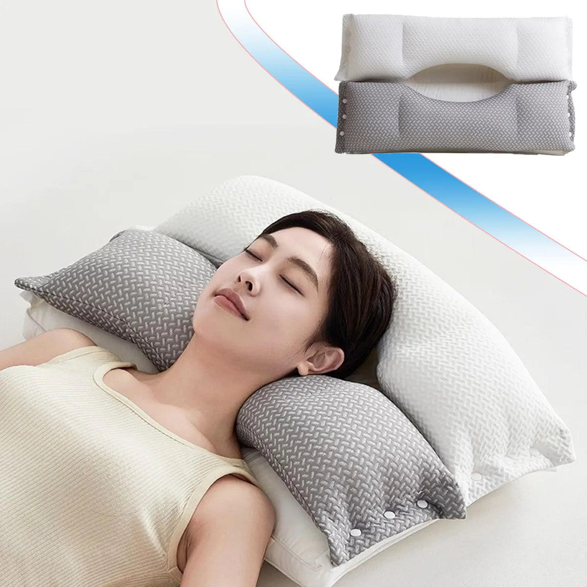 Ergonomisches Nackenstützkissen – für Seiten- und Rückenschläfer