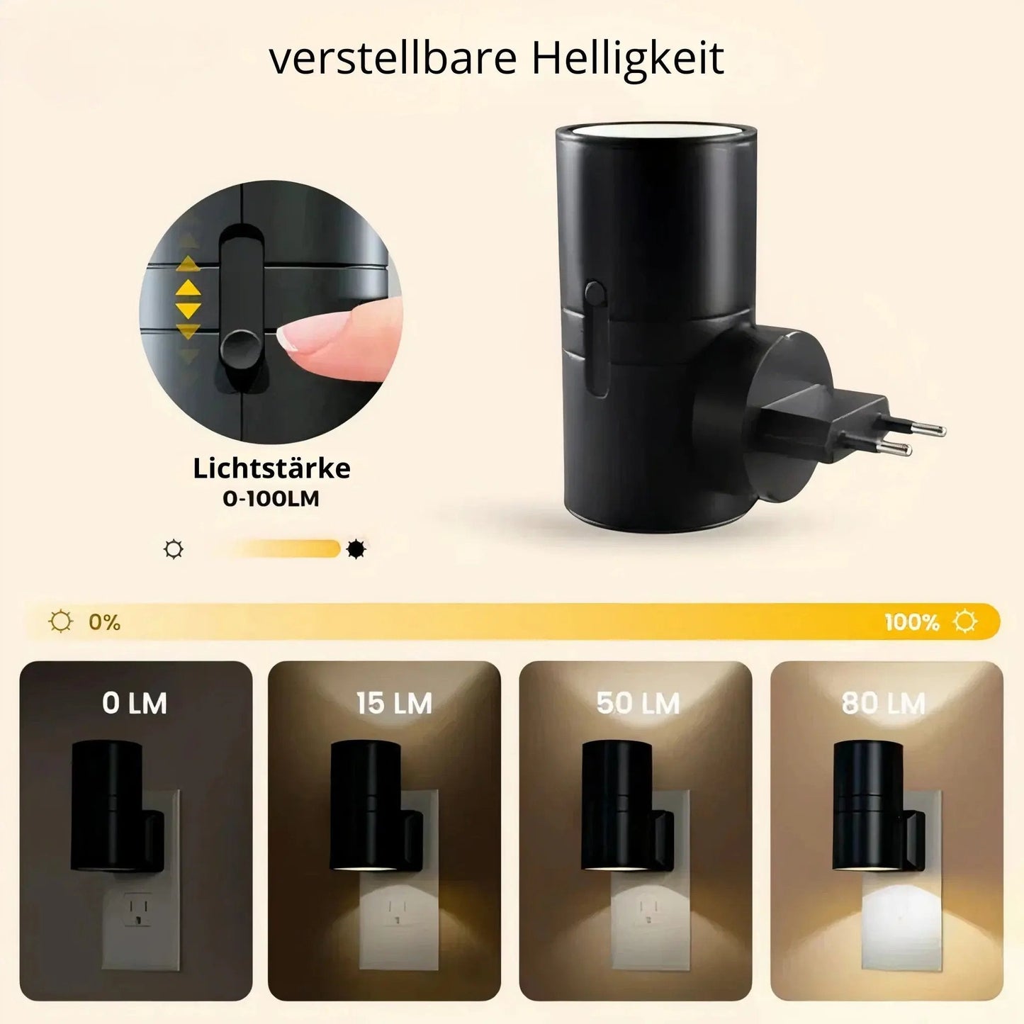 LED-Steckdosen-Nachtlicht mit Dämmerungssensor