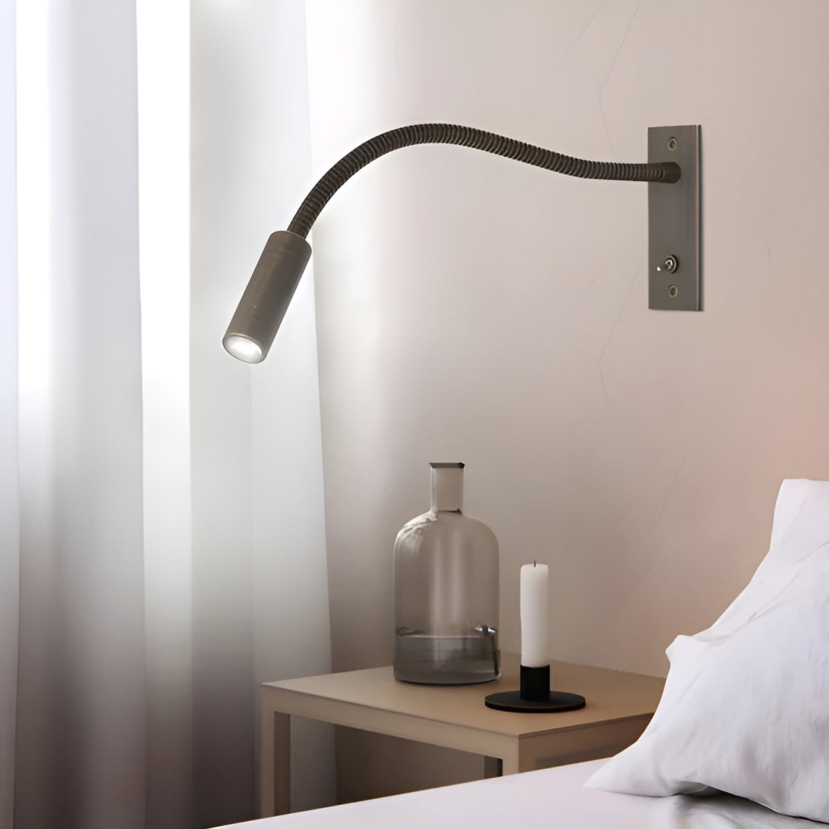 Schwanenhals-Wandleuchte – Verstellbare Leselampe für Bett und Sofa