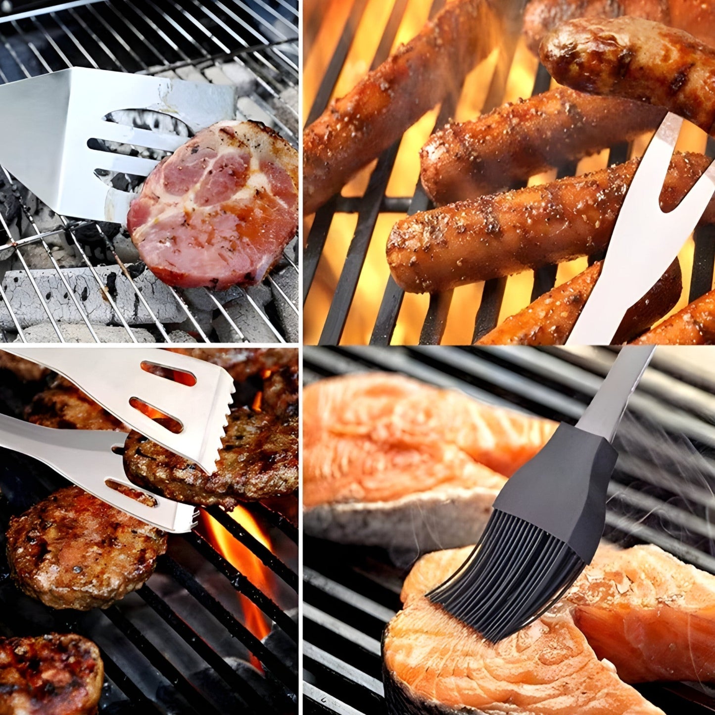 Edelstahl-Grillbesteck-Set mit Tragetasche – 3-teilig oder 5-teilig