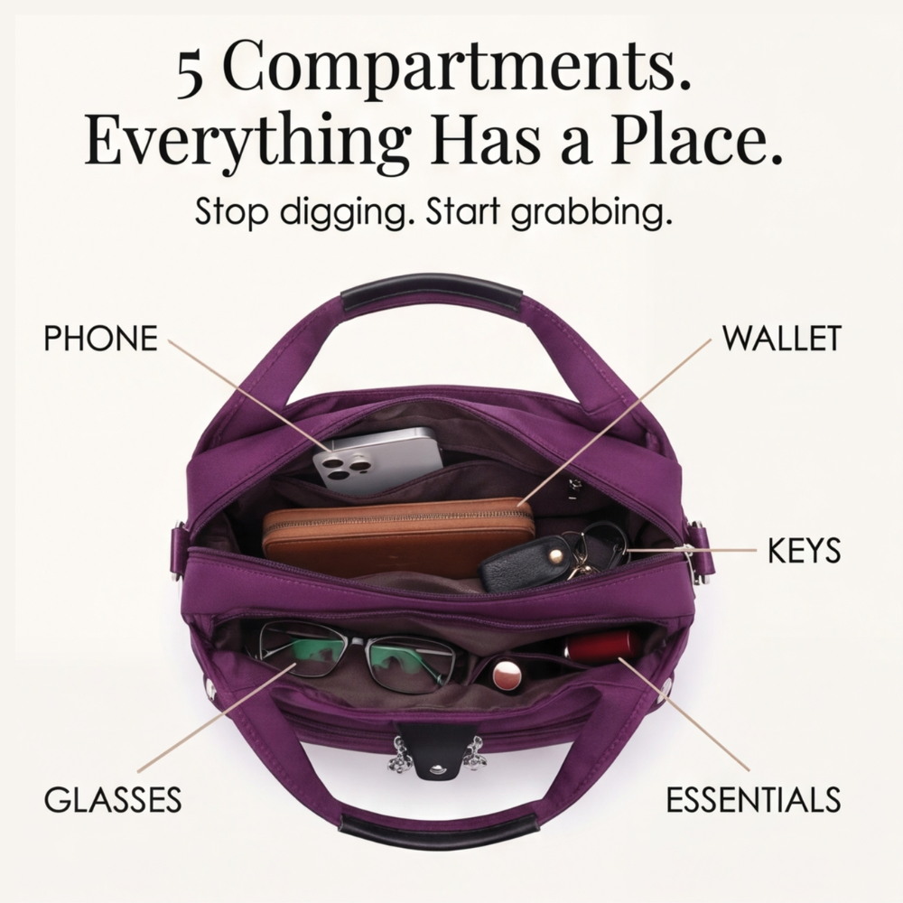 Crossbody-Bag mit Vielen Fächern – Alles an Seinem Platz