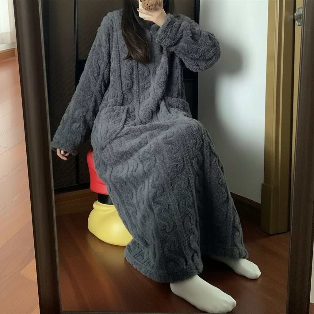 Fleece-Nachthemd – Warm & gemütlich für kalte Nächte
