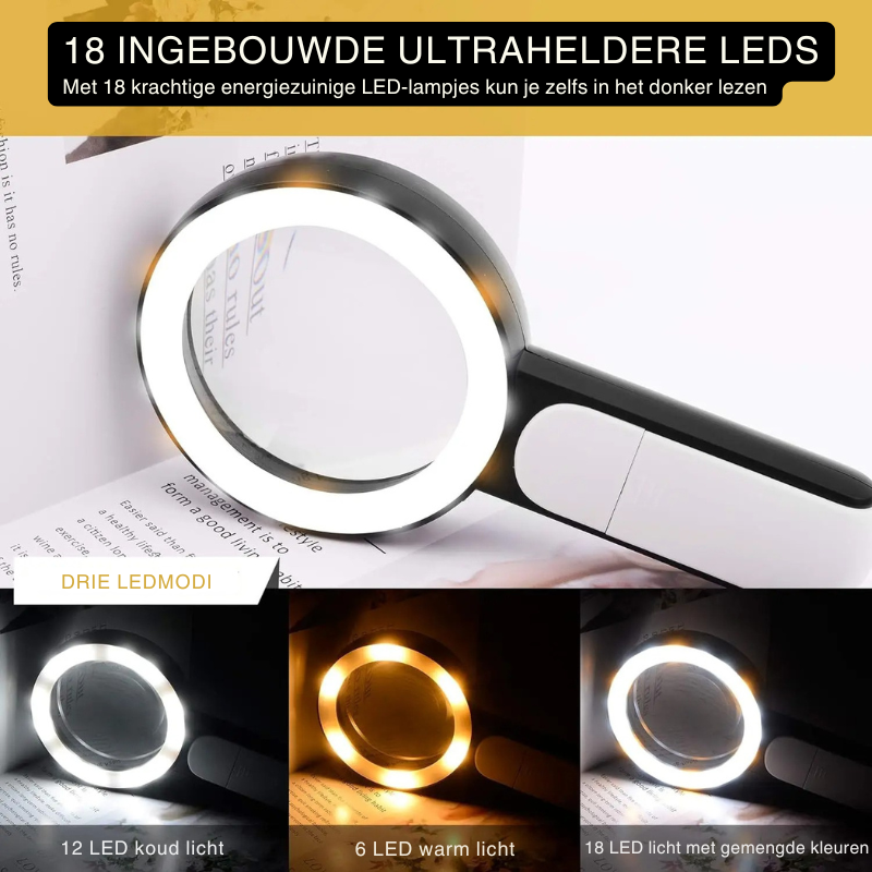Beleuchtetes Handlupenglas – 85 mm Linse mit 18 LEDs