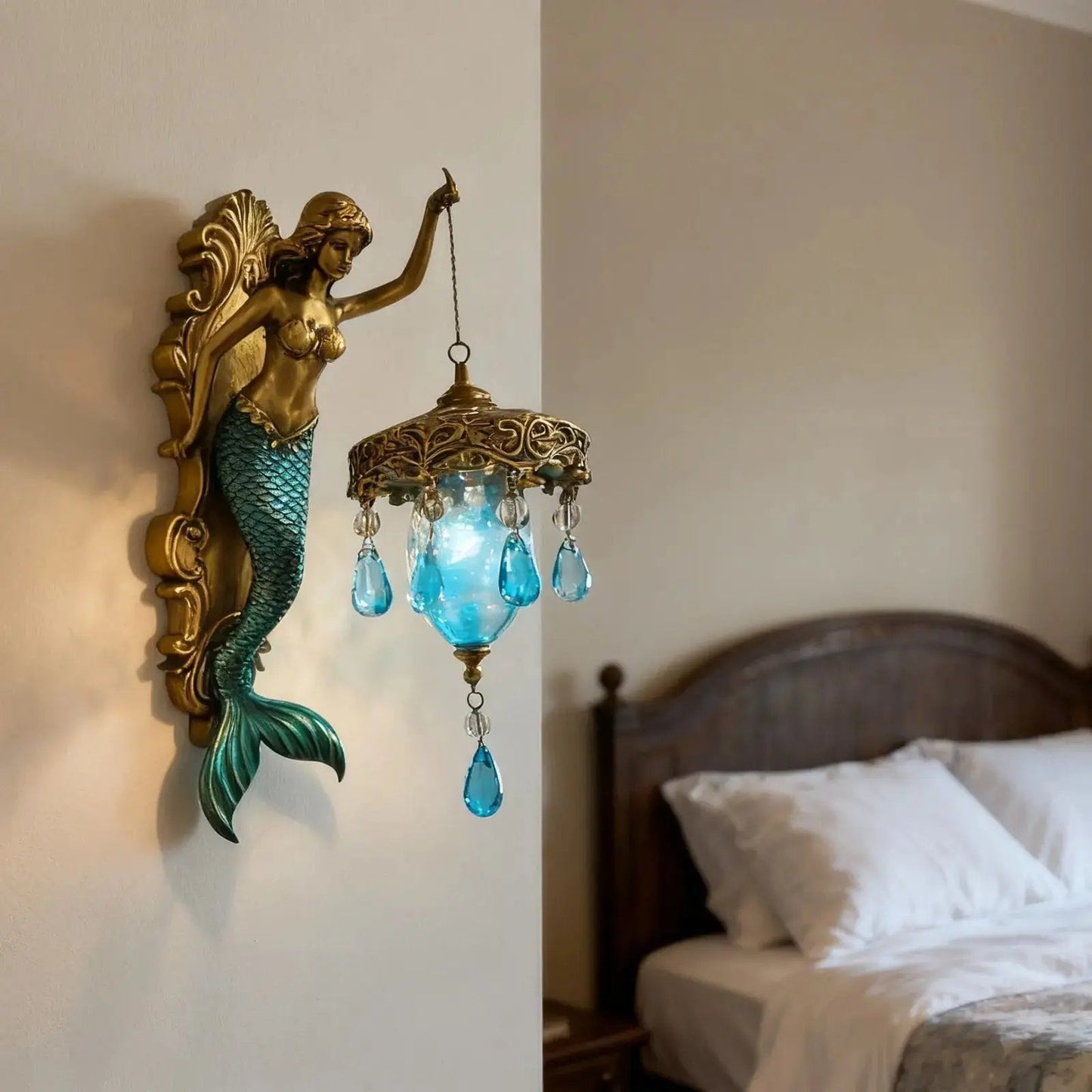 Meerjungfrau-Wandleuchte im Barock-Stil – Romantisches Licht für Ihr Zuhause