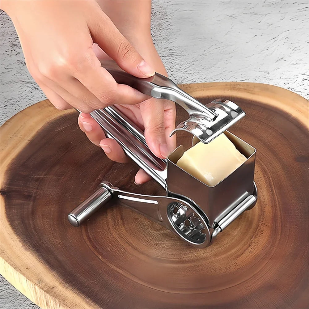 Edelstahl-Rotationsreibe – Handkurbel für Käse und Gemüse