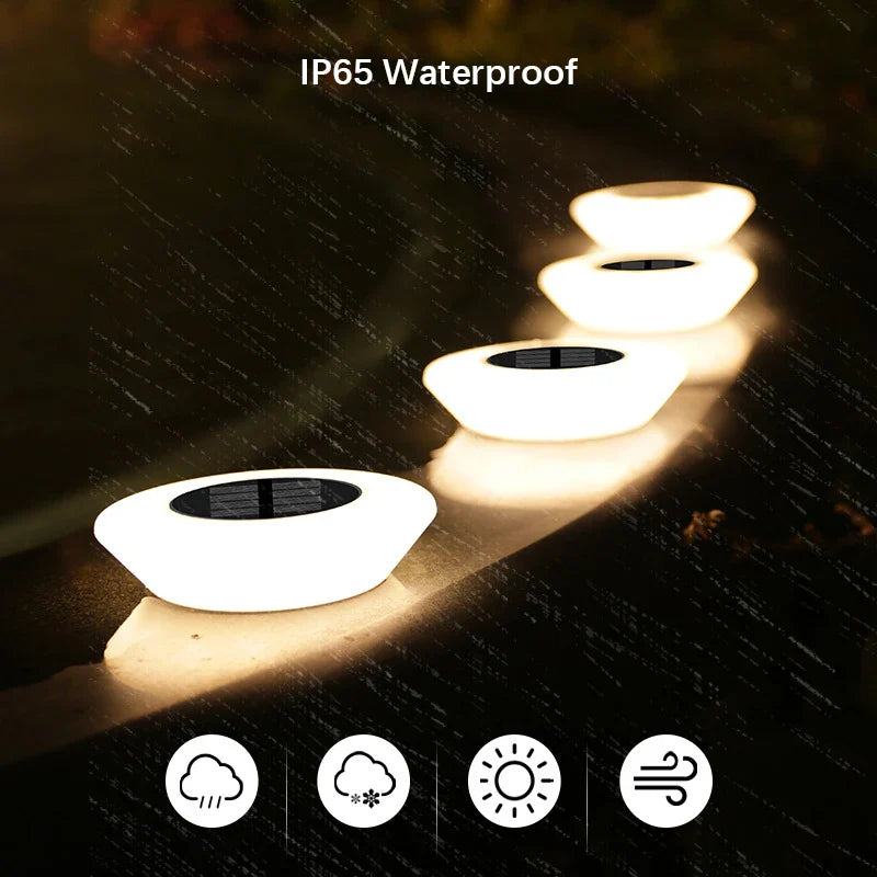 Solar-Bodenleuchte mit 14 LEDs und 360°-Bodenbeleuchtung – 4er-Set