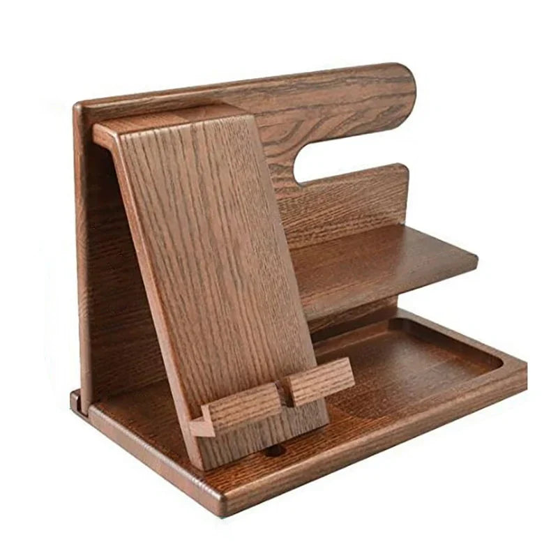 Holz-Schreibtischorganizer mit Handyständer – für Ordnung auf einen Blick