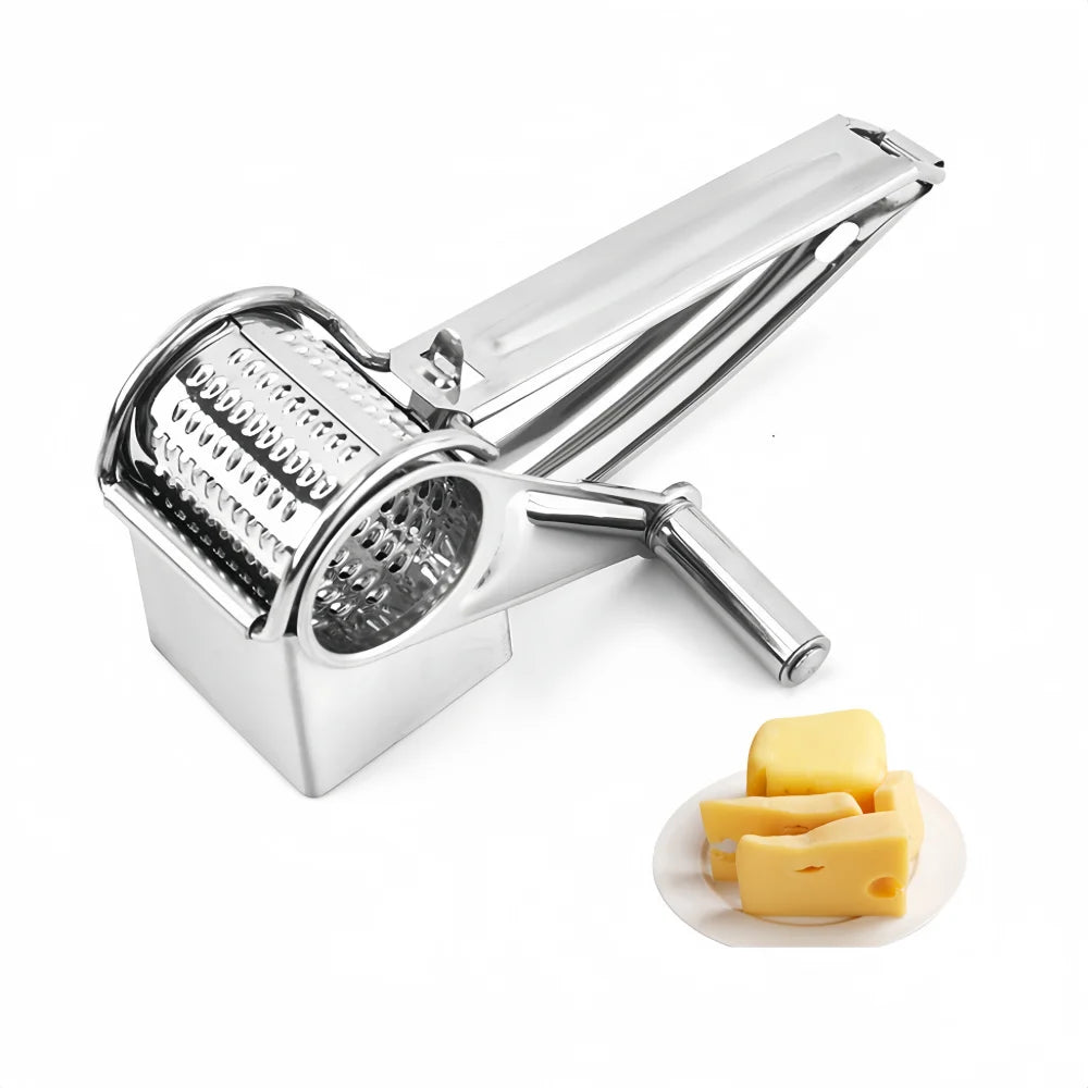 Edelstahl-Rotationsreibe – Handkurbel für Käse und Gemüse
