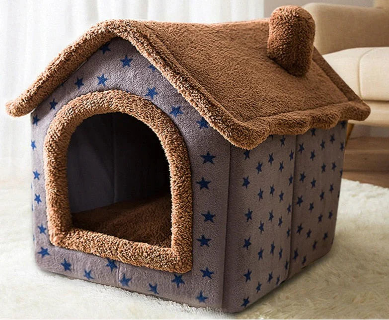 Weiches Tierhaus-Bett – Gemütliches Schlafhäuschen für Katzen & Kleinhunde