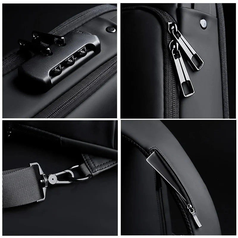 Crossbody-Bag mit USB-Anschluss & Zahlenschloss – Diebstahlsicher