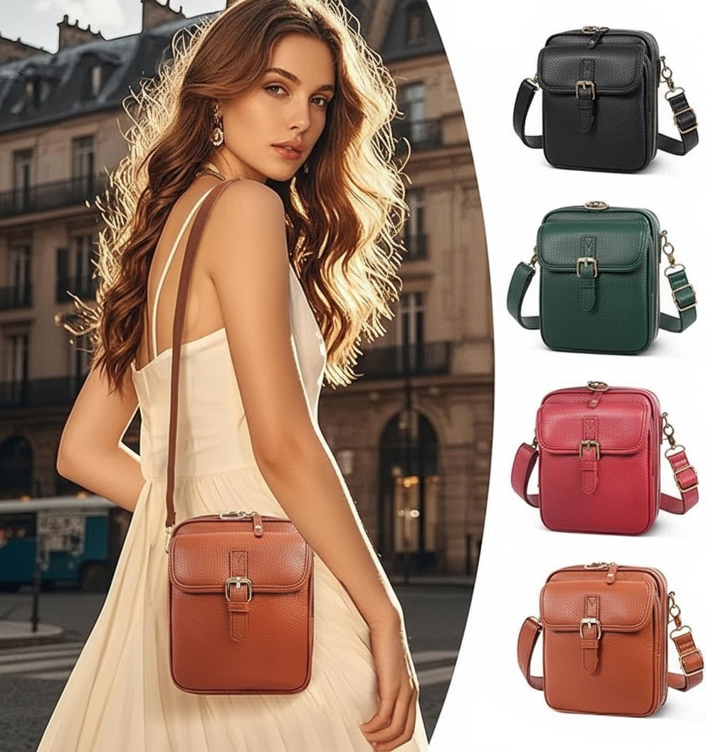 Umhängetasche im Leder-Look mit Schnallendetail – Mehrere Fächer