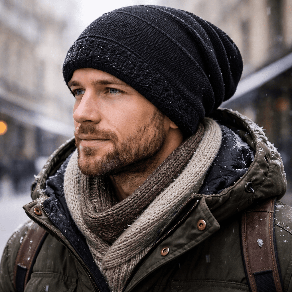 Fleecegefütterte Slouchy-Mütze – Warm und Bequem