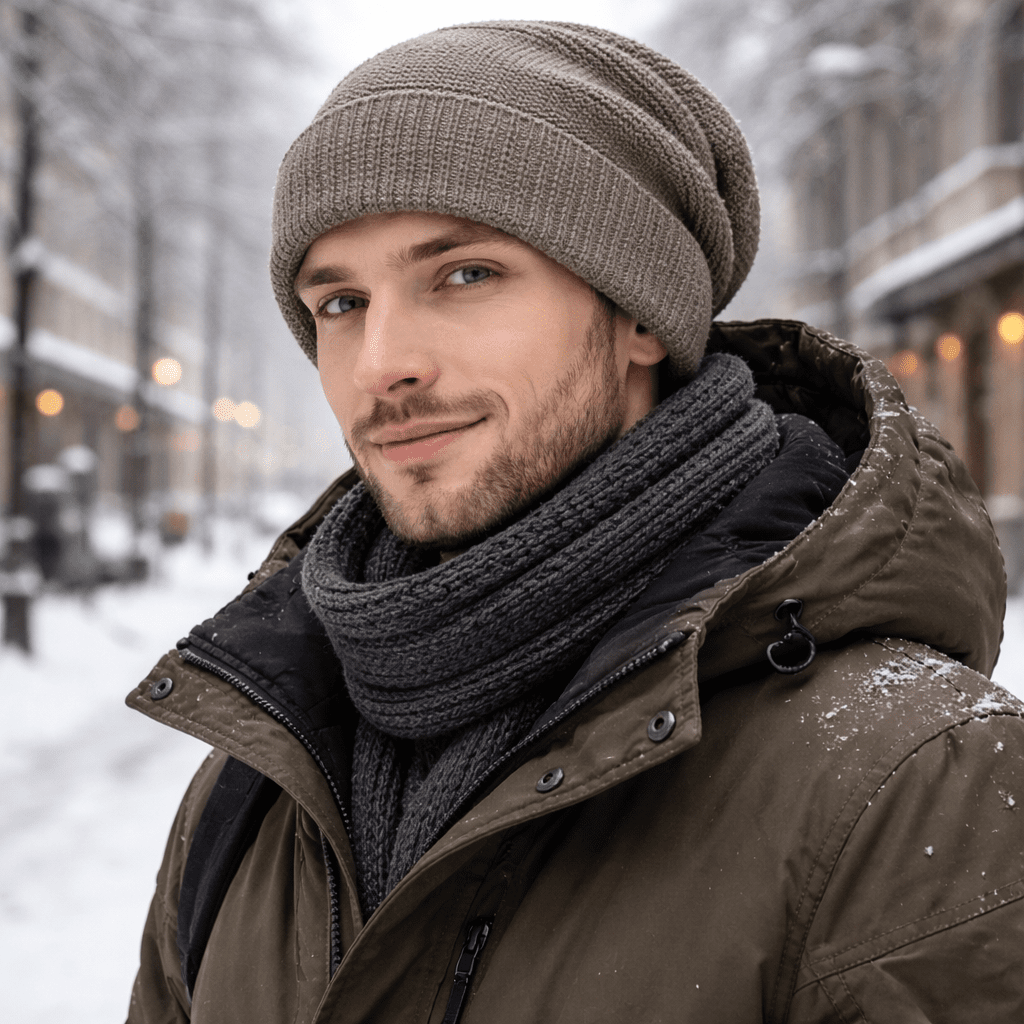 Fleecegefütterte Slouchy-Mütze – Warm und Bequem