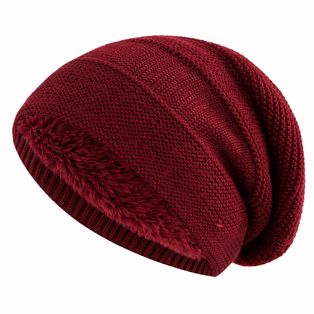 Fleecegefütterte Slouchy-Mütze – Warm und Bequem